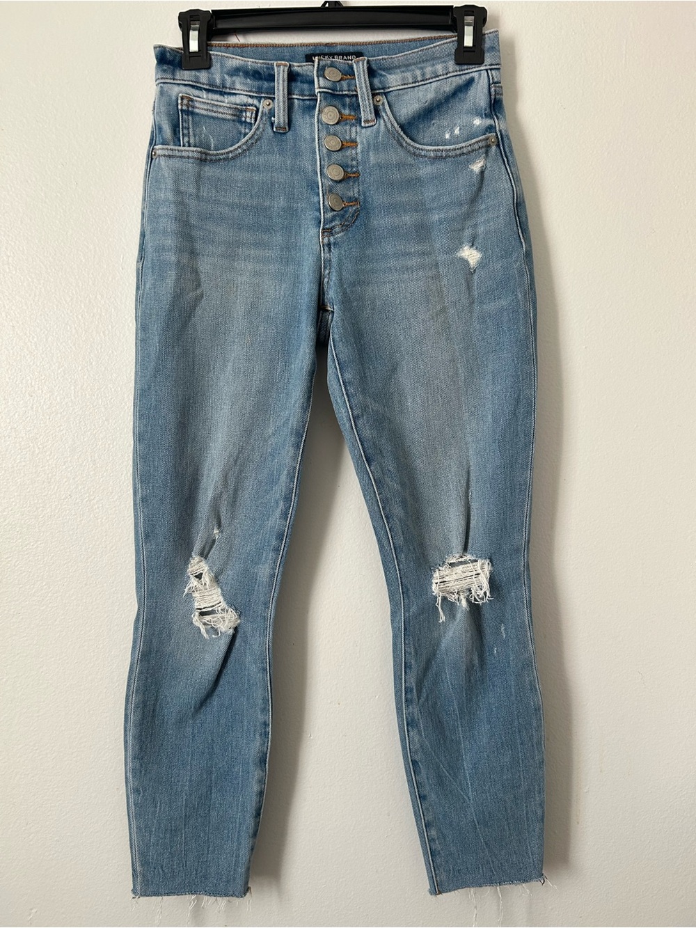 Lucky Brand Bridgette High Rise Crop Distressed Jeans Button Fly 2/26